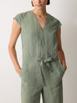 Linen Lyocell Jumpsuit | Green