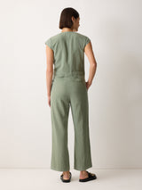 Linen Lyocell Jumpsuit | Green