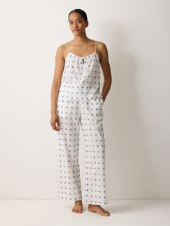Embroidered Cotton Pyjama Set | White
