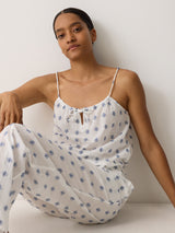 Embroidered Cotton Pyjama Set | White