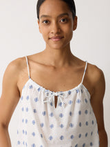 Embroidered Cotton Pyjama Set | White
