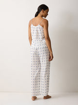 Embroidered Cotton Pyjama Set | White