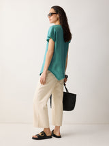 Linen Relaxed Top | Blue