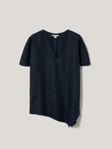 Linen Relaxed Top | Navy