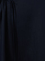 Linen Channel Midi Dress | Navy