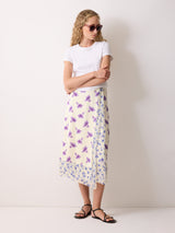 Lily Silk Trim Layered Skirt | Purple