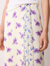 Lily Silk Trim Layered Skirt | Purple