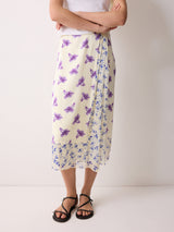 Lily Silk Trim Layered Skirt | Purple