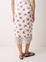 Lily Silk Trim Layered Skirt | Purple