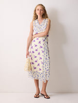 Lily Silk Trim Layered Skirt | Purple