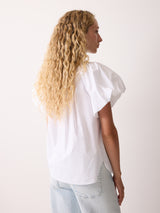 Cotton Puff Sleeve Top | White