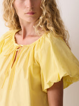 Cotton Puff Sleeve Top | Yellow