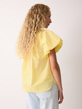 Cotton Puff Sleeve Top | Yellow