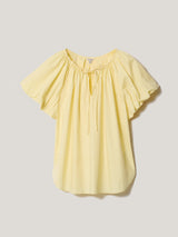 Cotton Puff Sleeve Top | Yellow