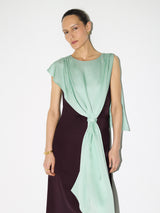 Draped Tie Detail Dress | Oxblood