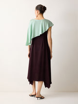 Draped Tie Detail Dress | Oxblood