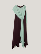 Draped Tie Detail Dress | Oxblood