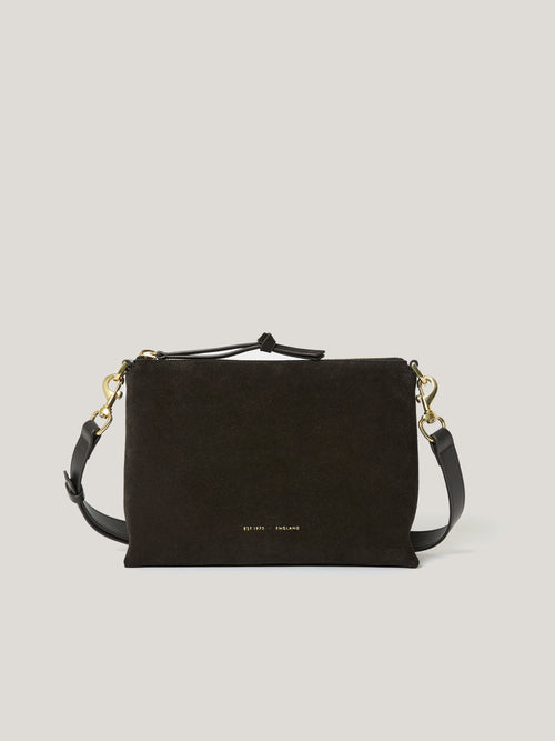 Ava Suede Crossbody | Chocolate