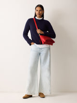 Ava Pebble Leather Crossbody | Red