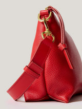 Ava Pebble Leather Crossbody | Red