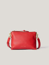 Ava Pebble Leather Crossbody | Red