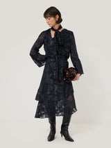 Metallic Jacquard Top | Navy