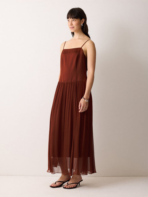 Silk Mix Drop Waist Dress Silk Mix Drop Waist Dress