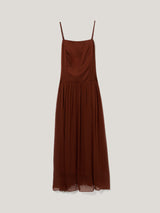 Silk Mix Drop Waist Dress | Brown Jigsaw Silk Mix Drop Waist Dress | Brown Jigsaw
