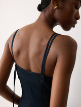 Linen Tie Front Jumpsuit | Navy