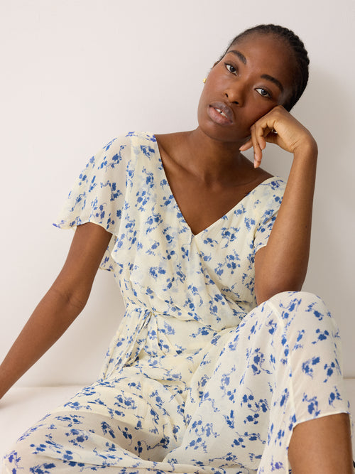 Swirl Posy Midi Dress | Cream