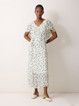 Swirl Posy Midi Dress | Cream