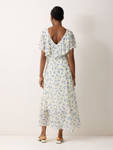 Swirl Posy Midi Dress | Cream