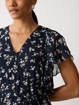 Swirl Posy Mini Dress | Navy