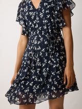 Swirl Posy Mini Dress | Navy