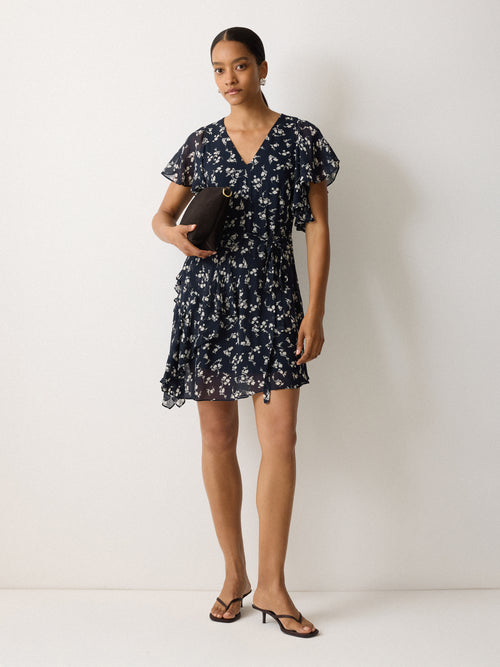 Swirl Posy Mini Dress | Navy