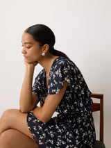 Swirl Posy Mini Dress | Navy