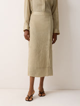 Textured Seam Detail Skirt | Neutral
