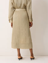 Textured Seam Detail Skirt | Neutral
