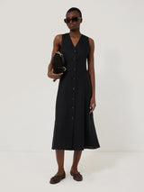 Linen Waistcoat Dress | Black