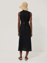 Linen Waistcoat Dress | Black
