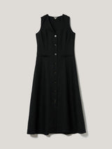 Linen Waistcoat Dress | Black