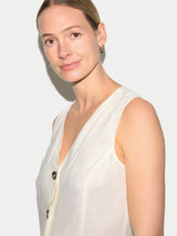 Linen Waistcoat Dress | Cream