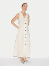 Linen Waistcoat Dress | Cream
