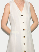 Linen Waistcoat Dress | Cream