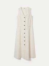 Linen Waistcoat Dress | Cream