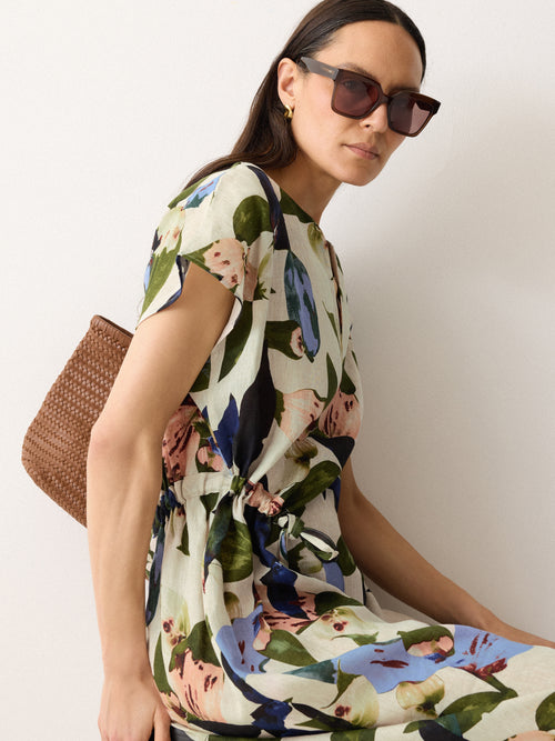 Future Botanic Linen Dress | Neutral