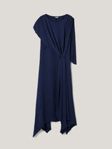 Draped Tie Detail Dress | Navy