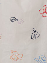 Abstract Kiss Embroidered Pyjama | White