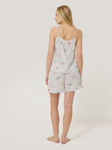 Abstract Kiss Embroidered Pyjama | White