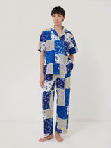 Patchwork Short Sleeve Pyjama | Blue